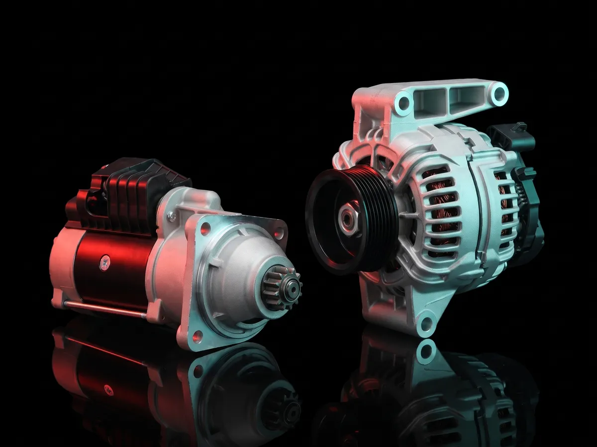 IMPULSE AI starter and alternator, studio shot